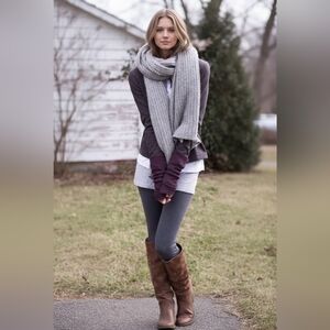 Gray Hi Waist Fleece Lined Leggings Charcoal Athleisure Winter NEW Loungewear